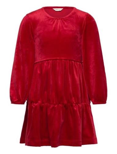 Velour Tiered Dress Dresses & Skirts Dresses Casual Dresses Long-sleev...