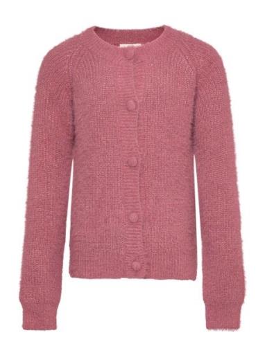 Jacket Quilted Aop Tops Knitwear Cardigans Pink Minymo