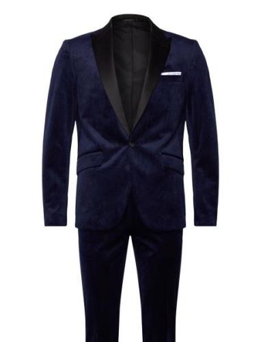 Velvet Tuxedo Suit Puku Navy Lindbergh