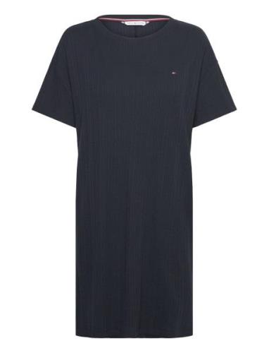 Ss Rib Jersey Nightdress Yöpaita Navy Tommy Hilfiger