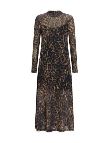 Hanna Mesh Dress Polvipituinen Mekko Brown AllSaints