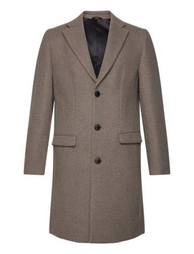 Recycled Wool Coat Villakangastakki Pitkä Takki Beige Lindbergh