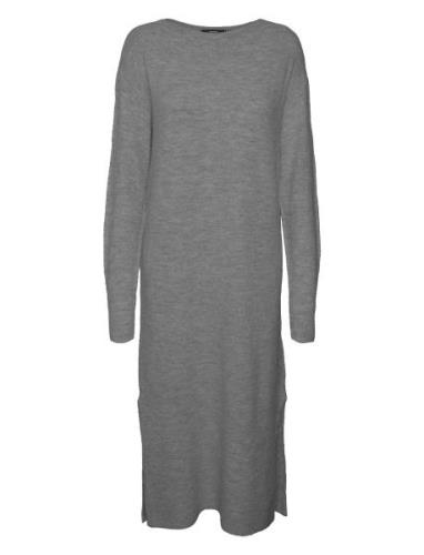 Vmlefile Ls Boatneck Calf Dress Noos Polvipituinen Mekko Grey Vero Mod...