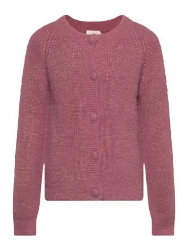 Cardigan Knit Glitter Tops Knitwear Cardigans Pink Creamie