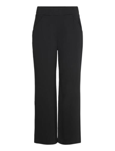 Wide Leg Trousers, Long, Solid Bottoms Trousers Wide Leg Black Papu