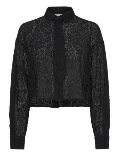 Emele Tie-M Tops Shirts Long-sleeved Black MbyM