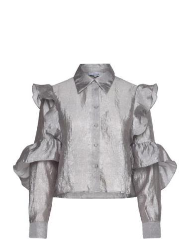 Mslemaja Shirt Tops Shirts Long-sleeved Silver Minus