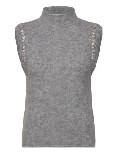 Cmibra-Waistcoat Vests Knitted Vests Grey Copenhagen Muse