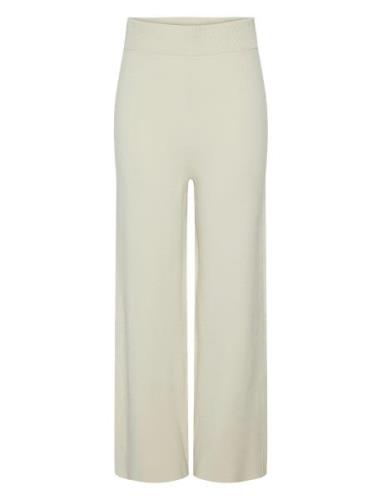 Yasfonny Hw Knit Pant S. Noos Bottoms Trousers Wide Leg Cream YAS