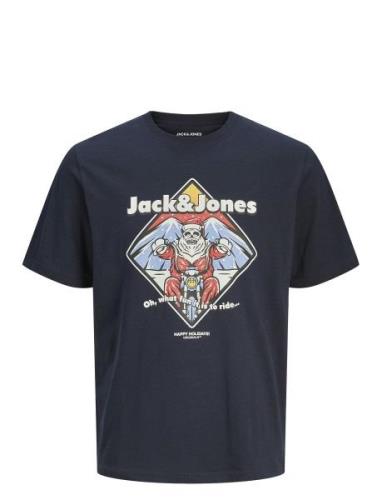 Jjxmas Christmas Skull Tee Ss Crew Jnr Tops T-shirts Short-sleeved Nav...