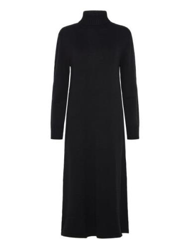 Regine Dress Wool Cotton Polvipituinen Mekko Black Naja Lauf