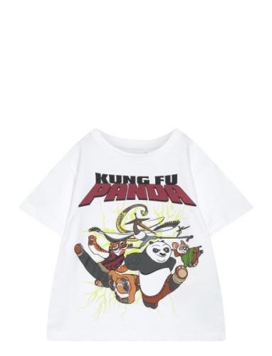 Nmmjac Kungfupanda Nreg Ss Top Box Sky Tops T-shirts Short-sleeved Whi...