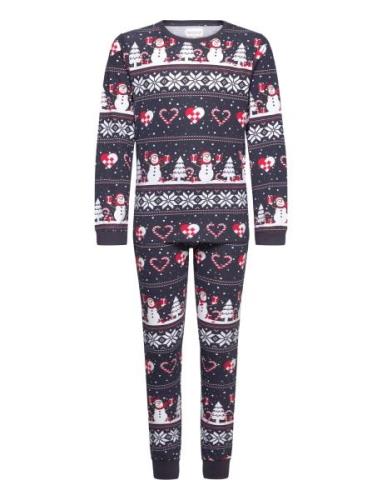 Christmas Heart Pajamas Navy Kids Pyjamasetti Pyjama Navy Christmas Sw...