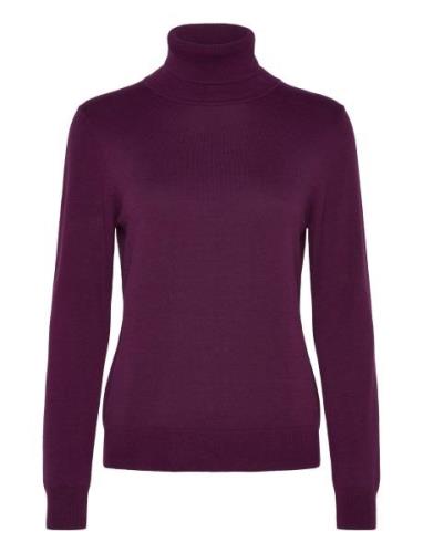 Knit Basic Turtleneck Tops Knitwear Turtleneck Purple Tom Tailor