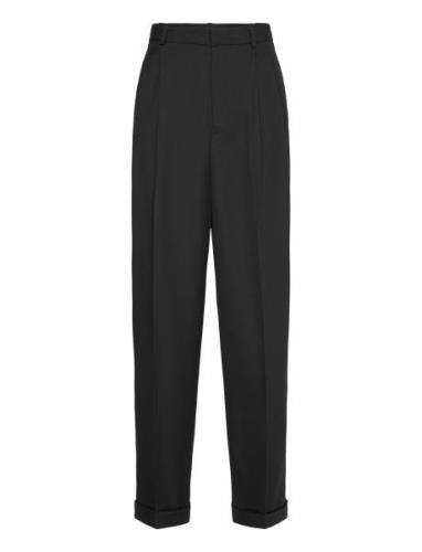 Wool Wide-Leg Tuxedo Pant Bottoms Trousers Wide Leg Black Polo Ralph L...