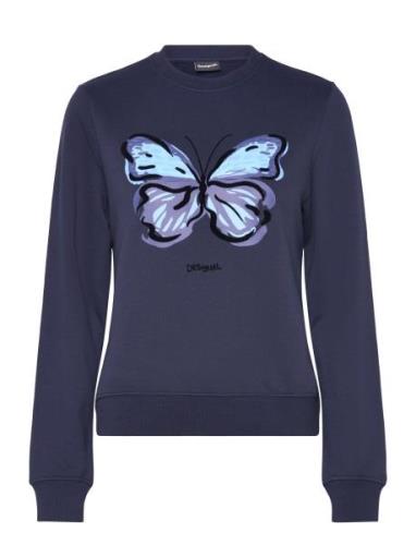 Sw Butterly Tops Sweat-shirts & Hoodies Sweat-shirts Navy Desigual