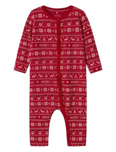 Nbnvismas Ls Nightsuit Pyjama Sie Jumpsuit Haalari Red Name It