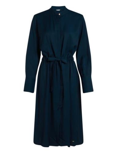 Soft Vis Colarless Shirt Dress Polvipituinen Mekko Navy Tommy Hilfiger