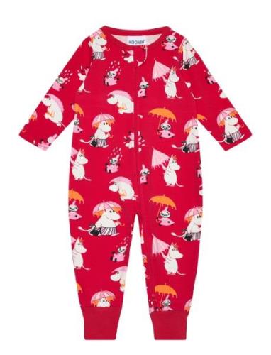 Rainy Day Pyjamas Pyjama Sie Jumpsuit Haalari Red MUMIN