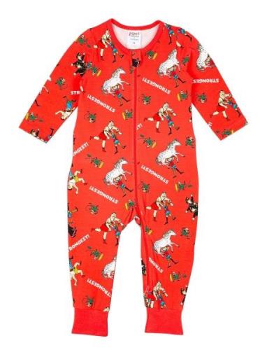 Strongest Pyjamas Pyjama Sie Jumpsuit Haalari Red Pippi Langstrømpe