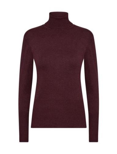 Sc-Dollie Tops Knitwear Turtleneck Burgundy Soyaconcept