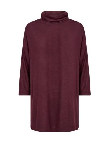 Sc-Biara Tops Knitwear Turtleneck Burgundy Soyaconcept