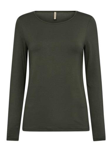 Sc-Marica Tops T-shirts & Tops Long-sleeved Khaki Green Soyaconcept