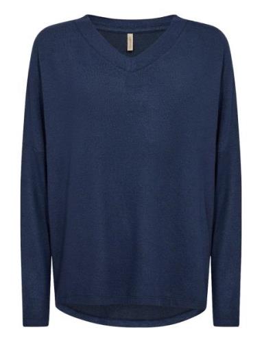 Sc-Biara Tops Knitwear Jumpers Navy Soyaconcept