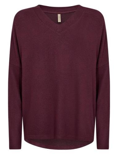 Sc-Biara Tops Knitwear Jumpers Burgundy Soyaconcept