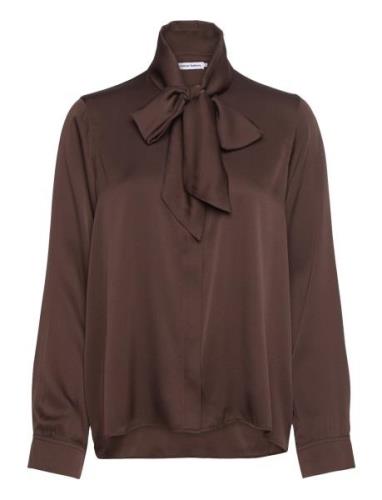 Miki Blouse Tops Blouses Long-sleeved Brown Ahlvar Gallery