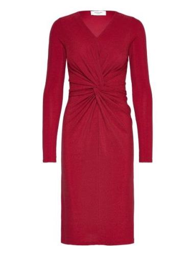 Rwnora Ls Dress Polvipituinen Mekko Red Rosemunde