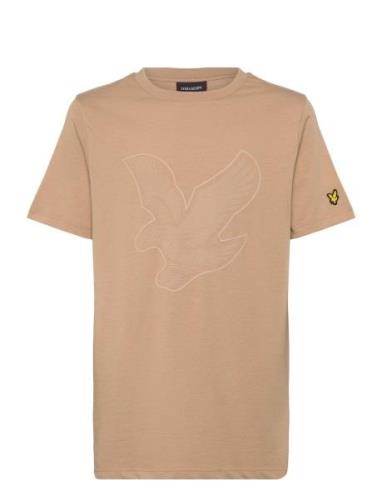 Graphic Eagle T-Shirt Tops T-shirts Short-sleeved Beige Lyle & Scott