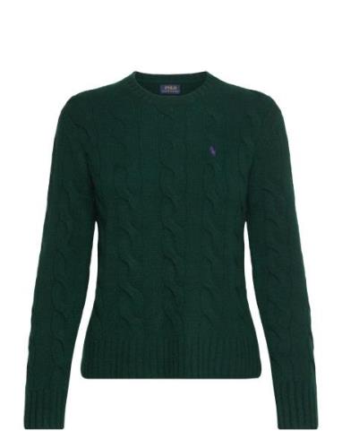 Classic Fit Cable Wool-Cashmere Sweater Tops Knitwear Jumpers Green Po...