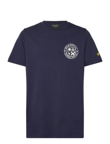 Football Logo T-Shirt Tops T-shirts Short-sleeved Navy Lyle & Scott