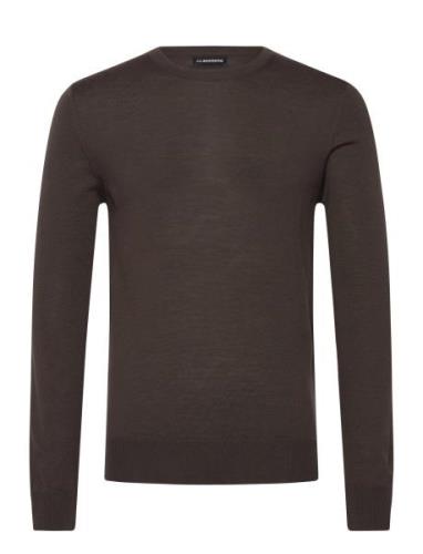 M Merino Blend C-Neck Sweater Tops Knitwear Round Necks Brown J. Linde...