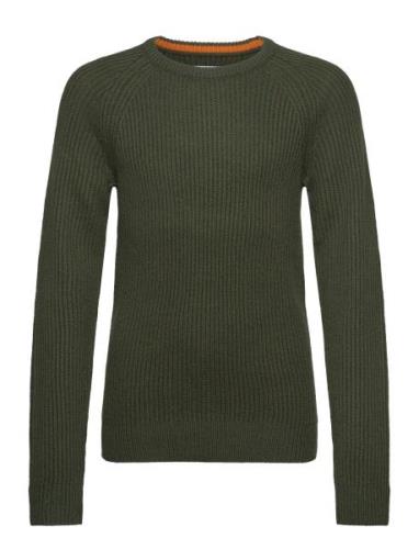 Jjpannel Knit Crew Neck Aw24 Jnr Tops Knitwear Pullovers Green Jack & ...