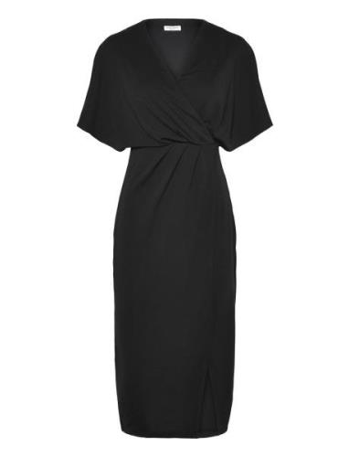 Selena Dress Polvipituinen Mekko Black Bubbleroom