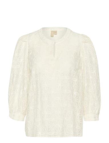 Cuannasofie Blouse Tops Blouses Long-sleeved Cream Culture