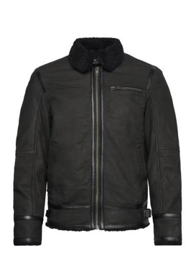 Edgar Nubuck Shearling Jacket Vuorillinen Takki Topattu Takki Black Jo...