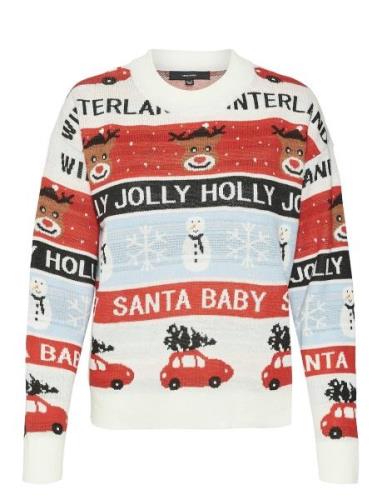 Vmholly Jollyflakes Ls O-Neck Pull.xmas Tops Knitwear Jumpers Multi/pa...