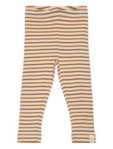 Legging Modal Striped Bottoms Leggings Beige Petit Piao