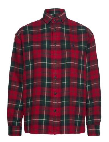 Relaxed Fit Plaid Cotton Shirt Tops Shirts Long-sleeved Red Polo Ralph...