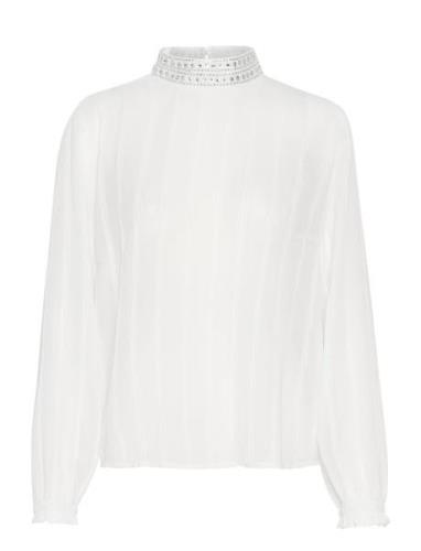 Crsadia Blouse Tops Blouses Long-sleeved White Cream