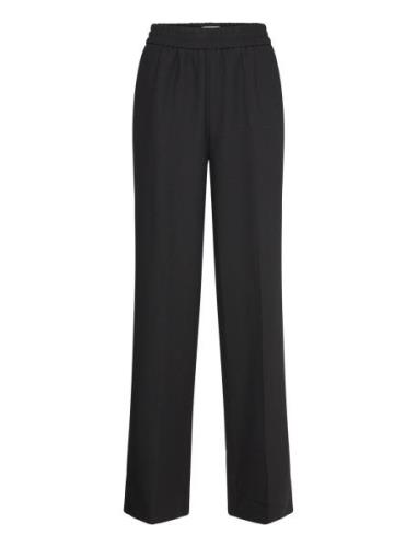 Louisefv Split Bottoms Trousers Straight Leg Black FIVEUNITS