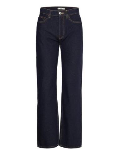 High Waist Straight Jeans Bottoms Jeans Straight-regular Navy Mango