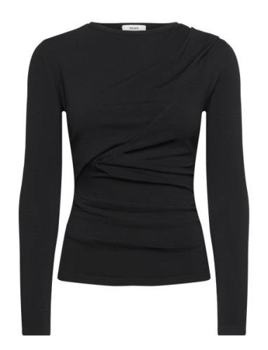 Rue Tops T-shirts & Tops Long-sleeved Black Reiss