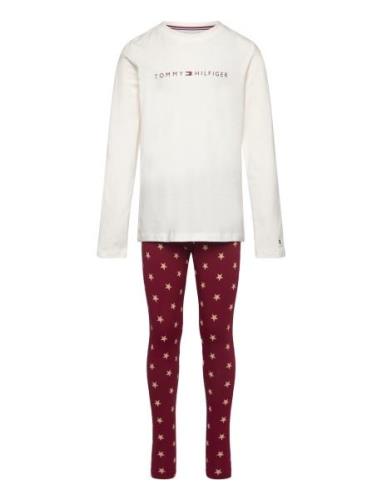 Ls Pj Legging Print Set Pyjamasetti Pyjama White Tommy Hilfiger