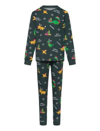 Dino Christmas Pyjamas Kids Pyjamasetti Pyjama Green Christmas Sweats