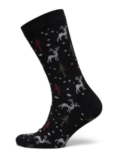 Christmas Bamboo Sock Underwear Socks Regular Socks Black Lindbergh