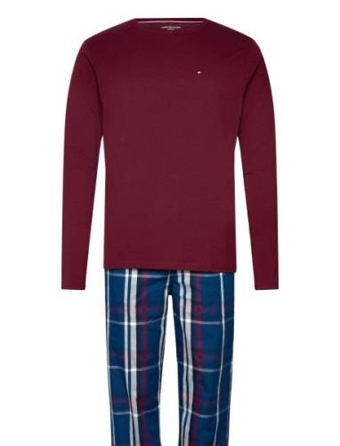 Ls Pj Set Woven - Boxed Pyjama Burgundy Tommy Hilfiger